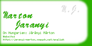 marton jaranyi business card