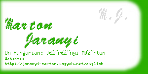 marton jaranyi business card